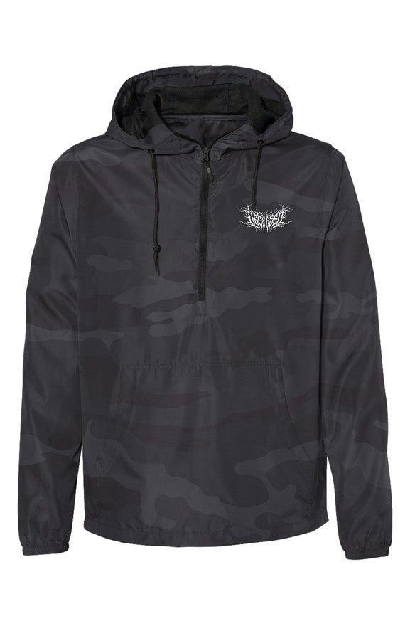 Black Camo Pullover Windbreaker