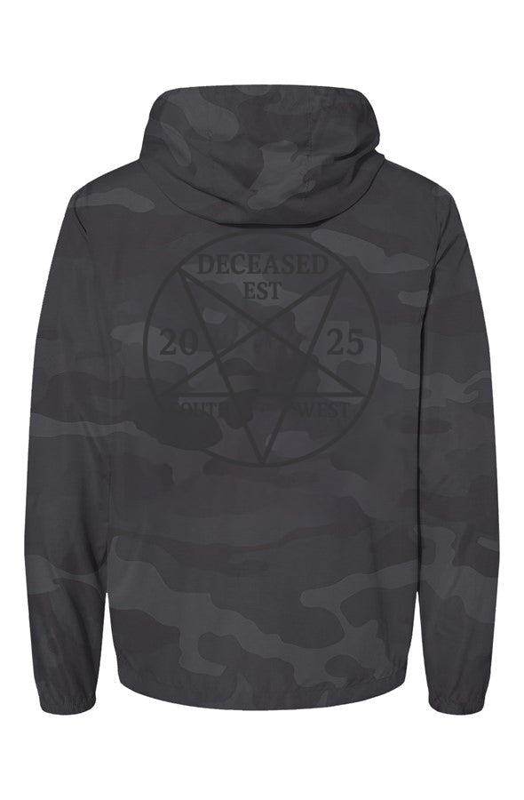 Black Camo Pullover Windbreaker