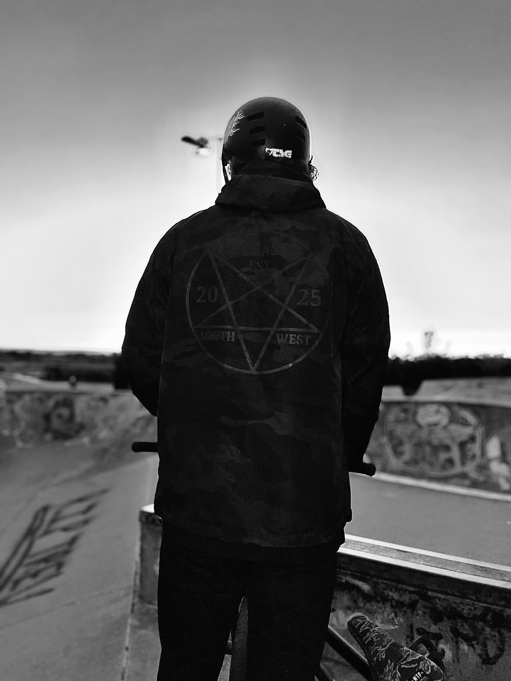 Black Camo Pullover Windbreaker